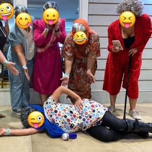 2 Old granny/ grandma costumes vintage set